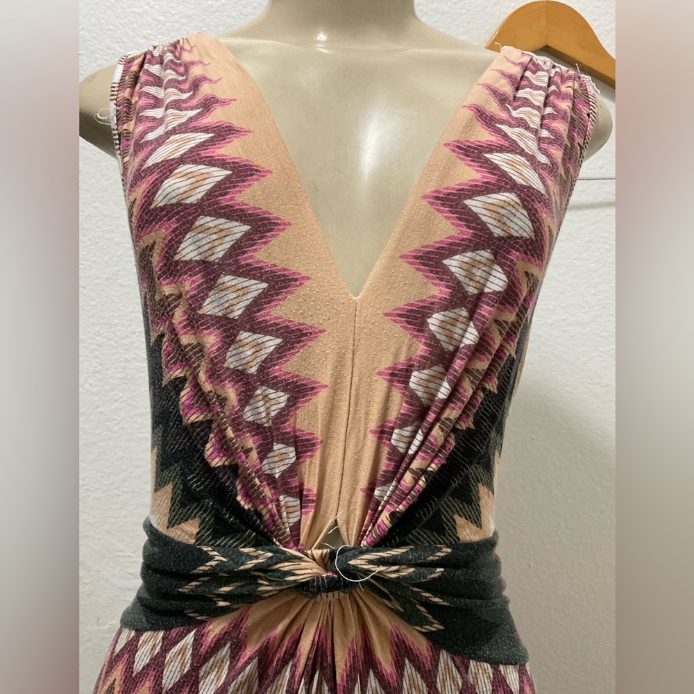 Design History Petite women’s Chevron Maxi multicolored dress size PM - Picture 2 of 5
